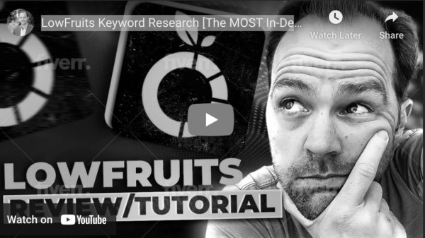LowFruits Keyword Research YouTube thumbnail.
